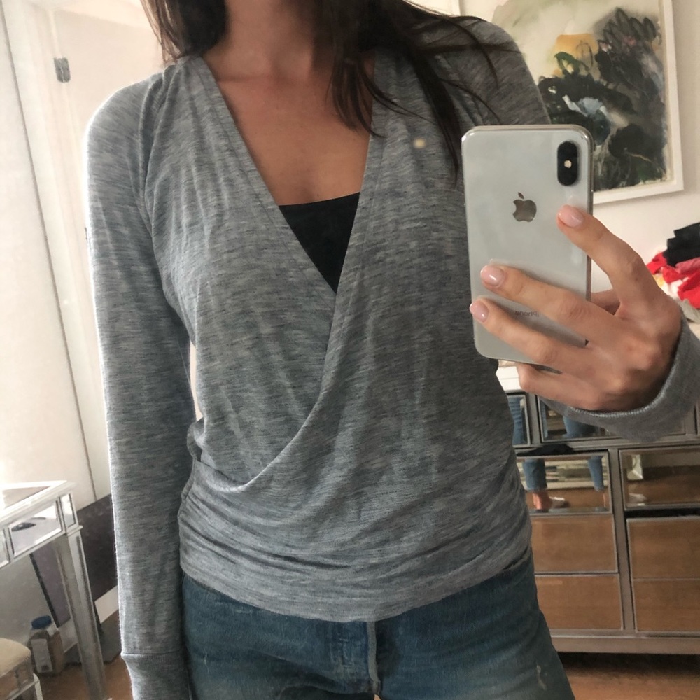 Grey athleta sweatshirt with hoodie